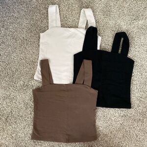 Abercrombie & Fitch Soft A&F square neck tanks. Size small. Three pack.